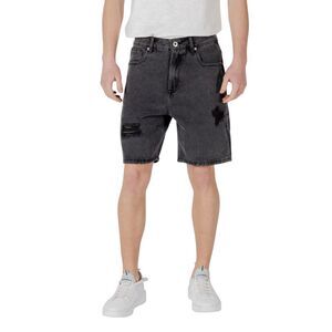 Gianni Lupo Ripped Denim Shorts Men black